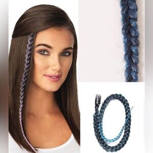 Pop by Hairdo 20” Teal Hair Extension‎ Metallic Clip In Braid Extension Gift NEW